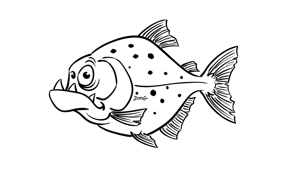 Poisson d'avril piranha
