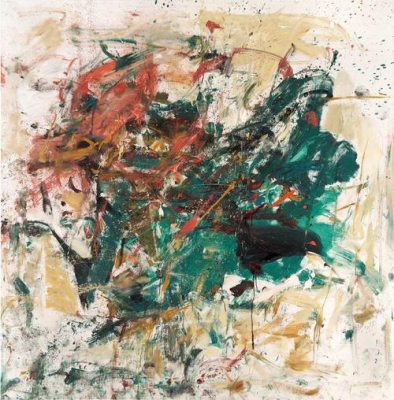 Toile de Joan Mitchell représentant un ensemble de taches