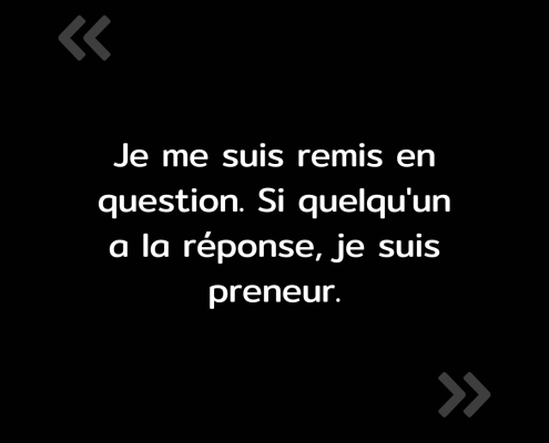 Texte de l'image : "Je me suis remis en question. Si quelqu'un a la réponse, je suis preneur."