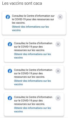 Capture d'écran du message