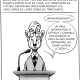 Dessin avec texte d'introduction "Avril 2025. Alors que le covid-19 a disparu de la surface de la planète depuis plus de 4 ans, les chercheurs de l'étude européenne Discovery rendent les conclusions de leur essais de traitement." dessous, on voit un scientifique à lunettes derrière un pupitre, qui dit " malheureusement, un virus informatique a détruit l'ensemble des données et nous allons devoir reprendre les essais depuis le début..."